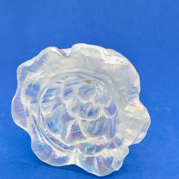 Fenton Art Glass Iridescent Christmas Tree w Gold Partridge Bird 6.25" Boxed - Picture 9 of 10